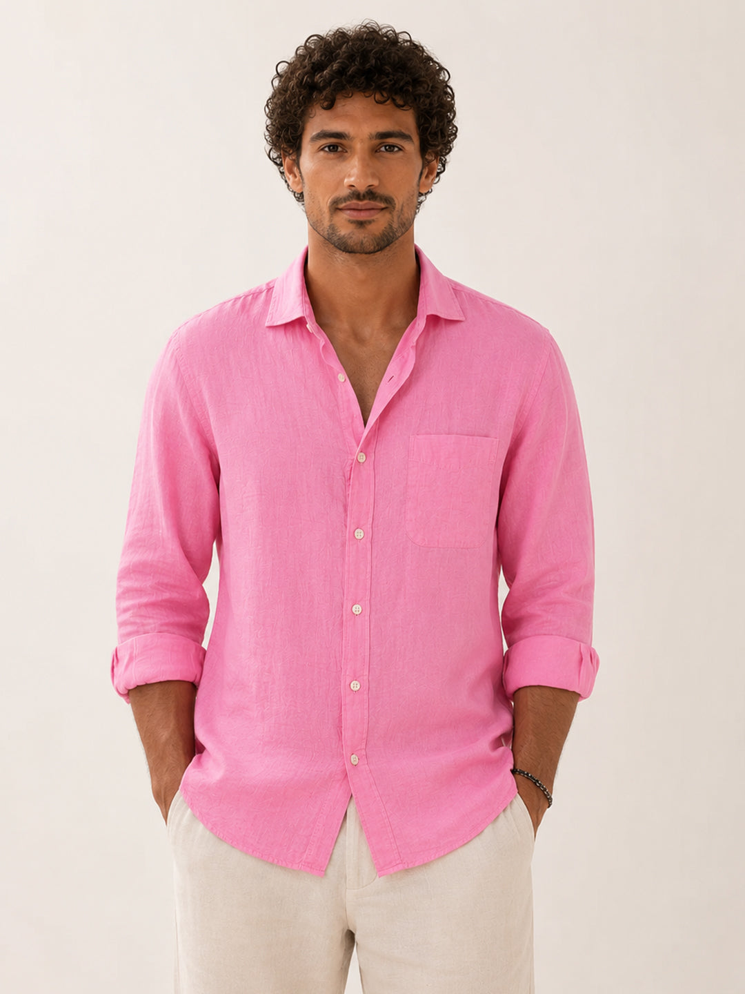 Pink Horizon Linen Shirt