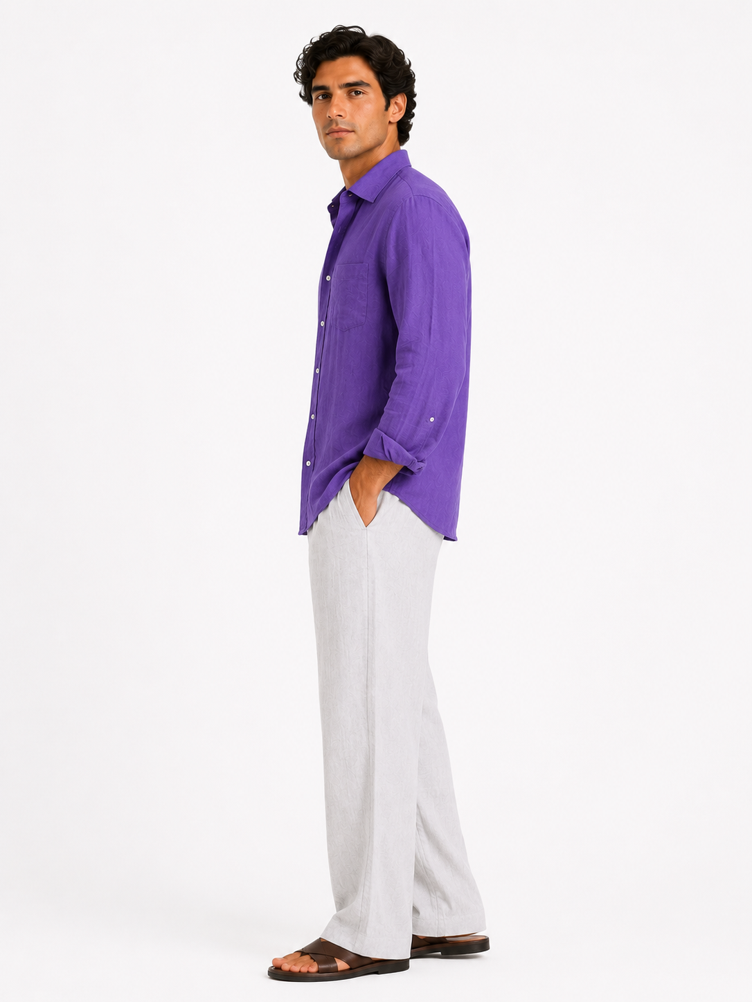 Monte Carlo Violet Linen Shirt