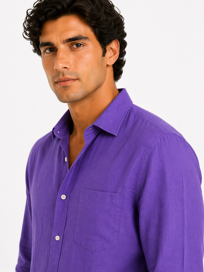 Monte Carlo Violet Linen Shirt