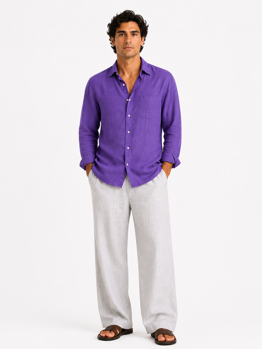 Monte Carlo Violet Linen Shirt