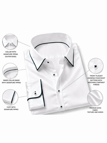 Reflecting Pond Piping Premium Soft Satin Party Shirt