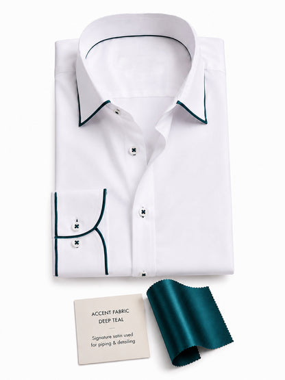 Reflecting Pond Piping Premium Soft Satin Party Shirt